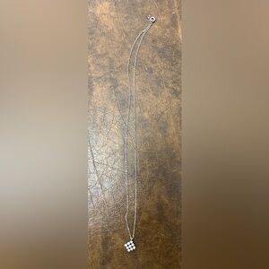 Recent costume silver colored chain with 9 zirconia diamonds charm